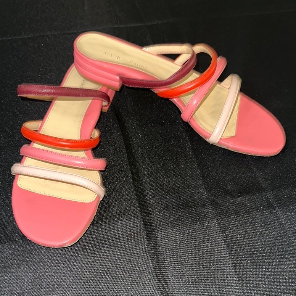 SHOES Marion Parke Stylish Pink Multi-Color/Strap Sandals Size 40